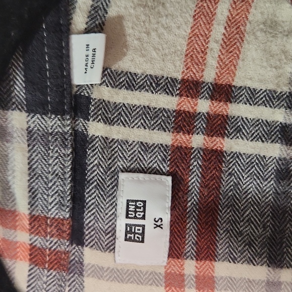 Uniqlo Flannel Checked Long Sleeve Shirt XS Beige TanSize Xs - Picture 10 of 10